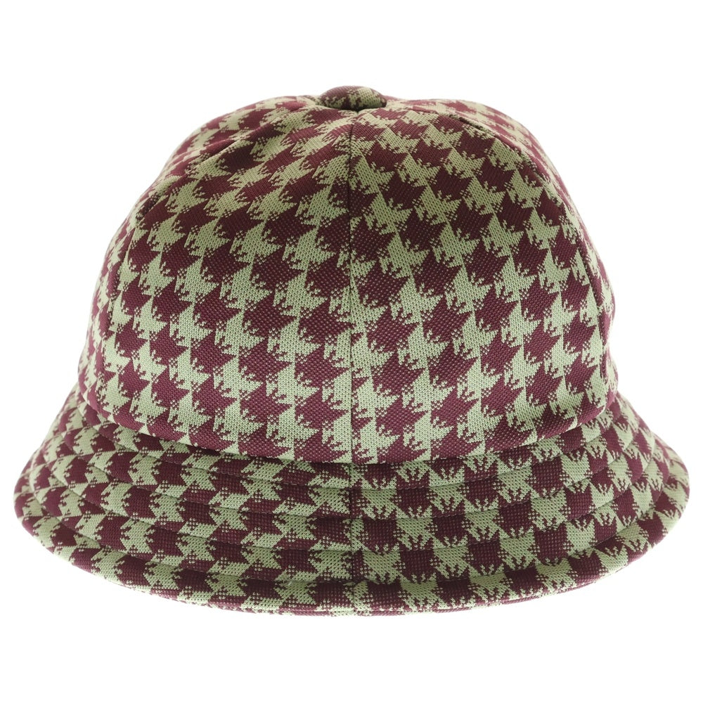 Needles(ニードルス) 千鳥格子柄 ロゴエンブロイダリー ポリエステル バケットハット 帽子 レッド/グリーン GL047