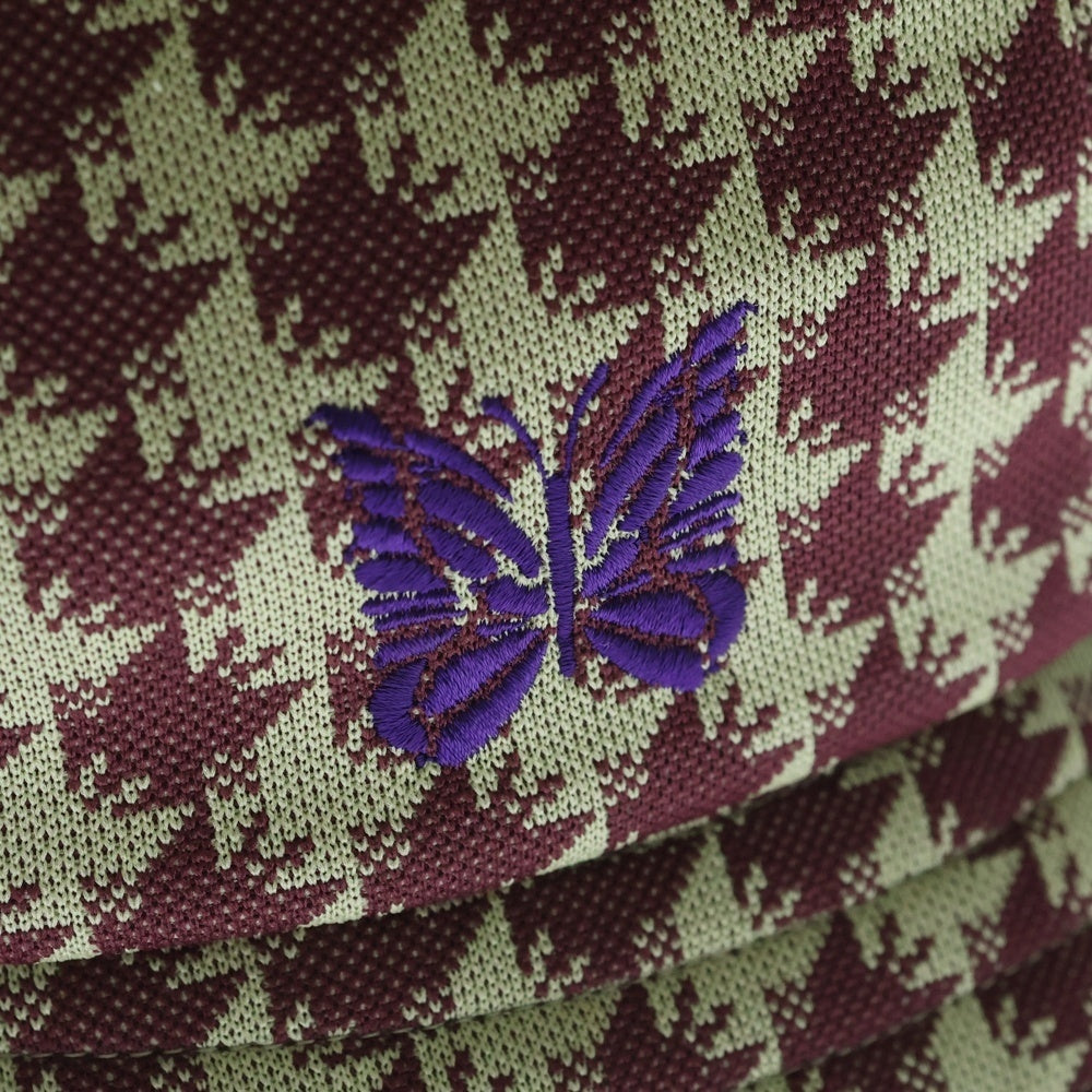 Needles(ニードルス) 千鳥格子柄 ロゴエンブロイダリー ポリエステル バケットハット 帽子 レッド/グリーン GL047