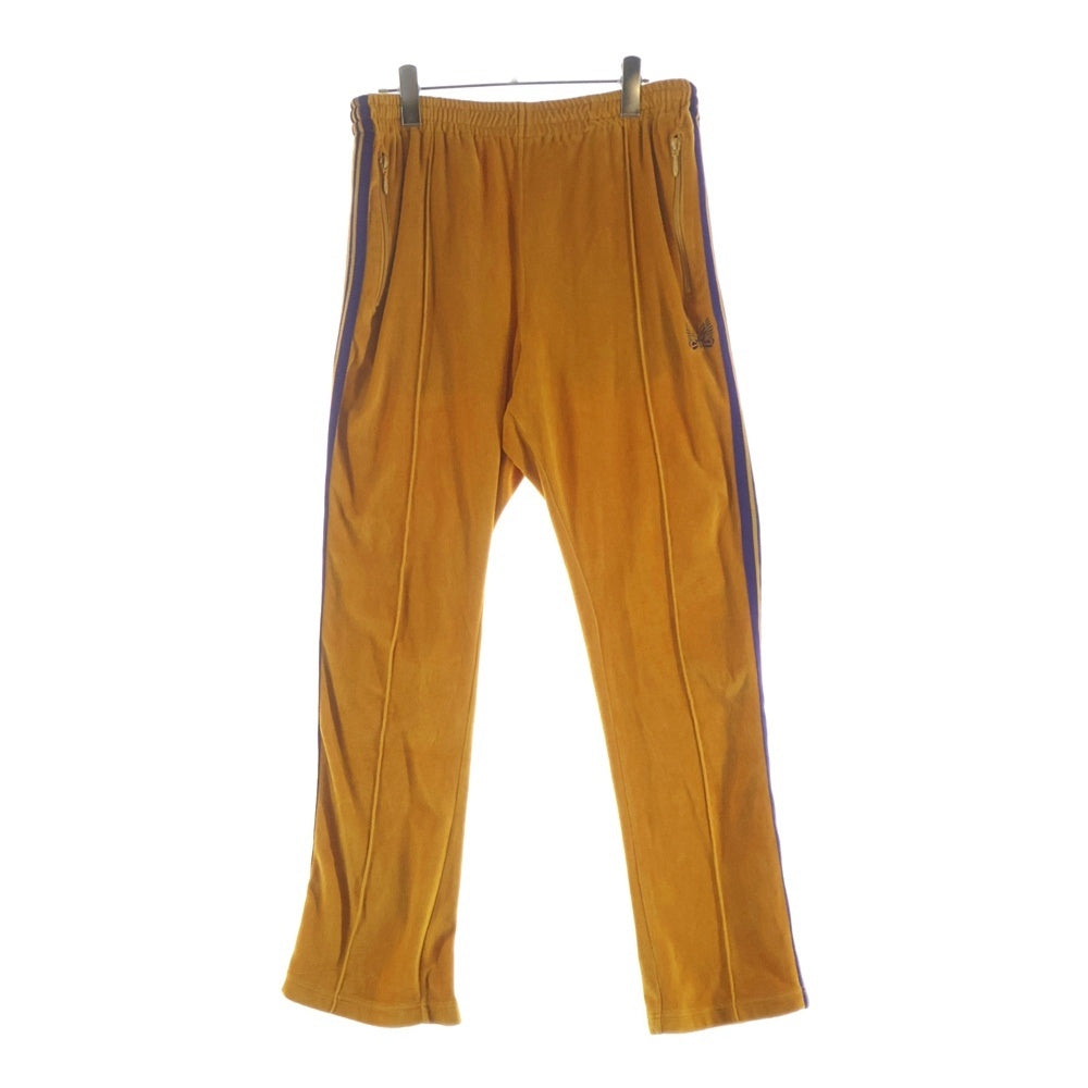 Needles(ニードルス) NARROW TRACK PANT VELOUR ナロー ベロア ロゴデザイン ラインパンツ イエロー GL221