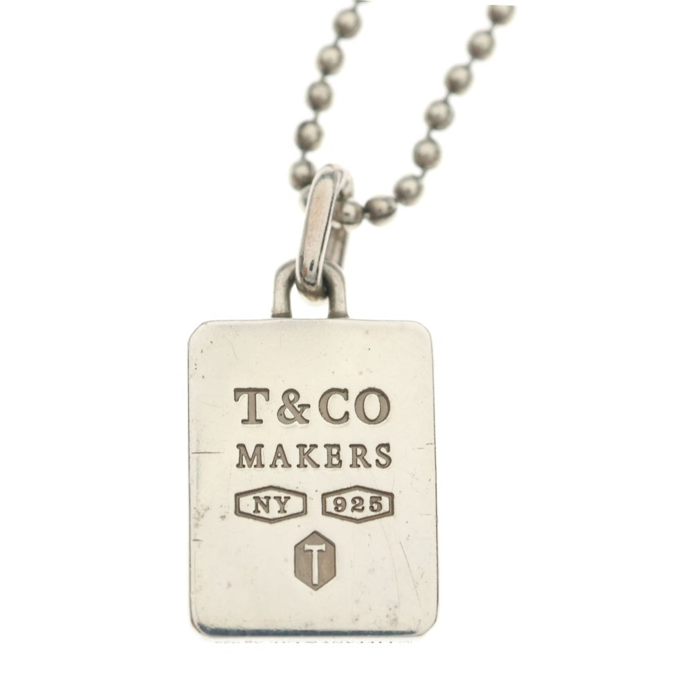 TIFFANY & Co.(ティファニー) MAKERS メイカーズ スクエア ボールチェーンネックレス シルバー