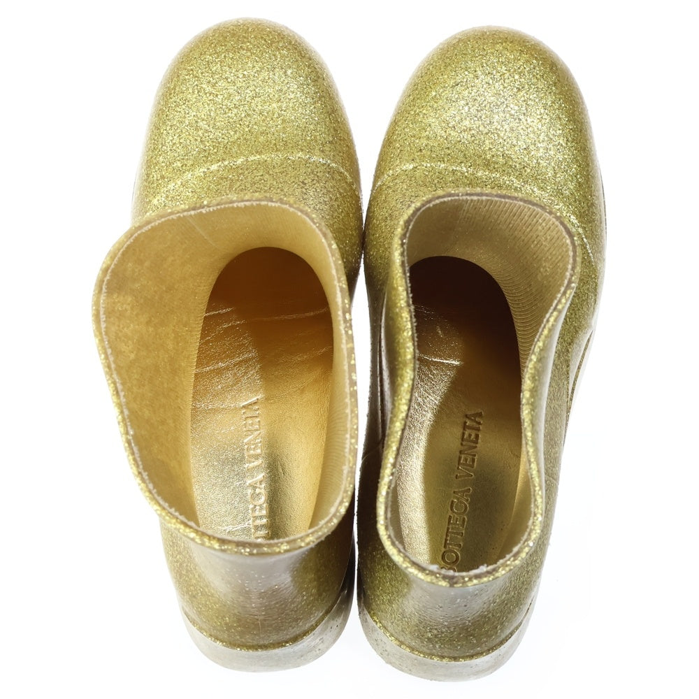 BOTTEGA VENETA(ボッテガヴェネタ) PUDDLE ANKLE BOOT SPARKLE RUBBER スパークルラバー パドルアンクルブーツ ゴールド