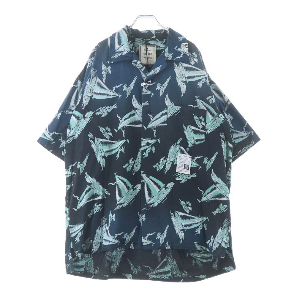 MAISON MIHARAYASUHIRO(メゾンミハラヤスヒロ) 25SS Vintage Like Aloha Short-Sleeve Shirt 半袖アロハシャツ ブラック/グリーン J14SH187