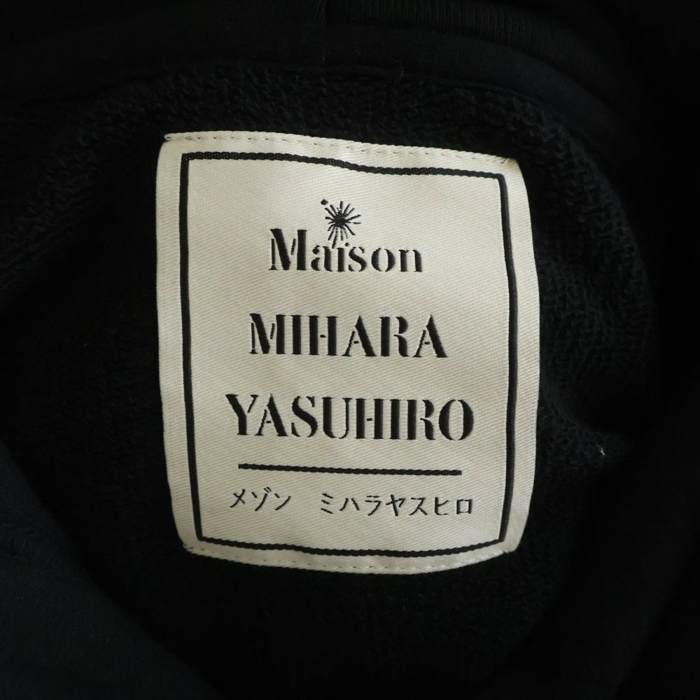 MAISON MIHARAYASUHIRO(メゾンミハラヤスヒロ) Smily Face Print Distressed Hoodie スマイリーフェイスプリント プルオーバースウェットフーディー パーカー ブラック/イエロー K14HD741