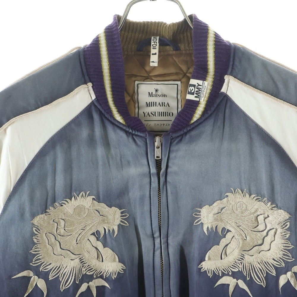 MAISON MIHARAYASUHIRO(メゾンミハラヤスヒロ) 24AW Souvenir Jacket エンブロイダリー スーベニアジャケット スカジャン ブルー/ホワイト J13BL141
