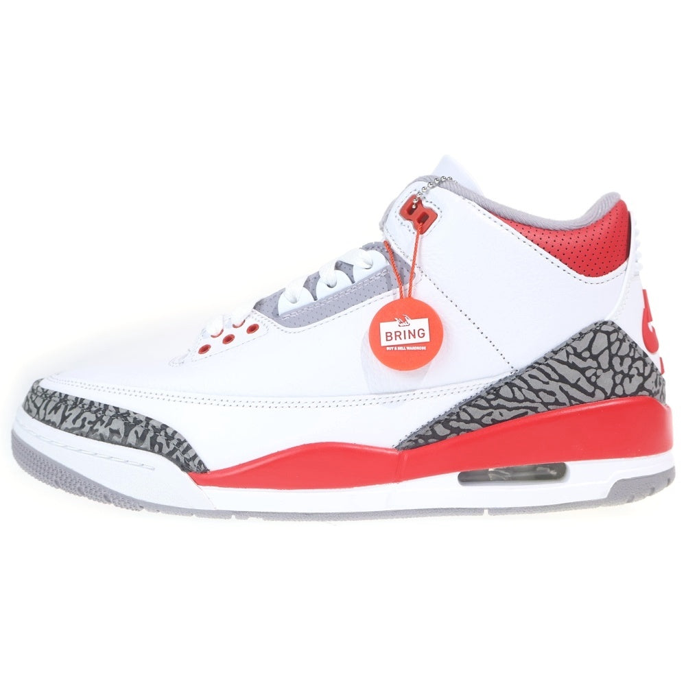 NIKE(ナイキ) AIR JORDAN 3 RETRO FIRE RED エアジョーダン 3 レトロ ファイヤーレッド ハイカットスニーカー ホワイト/レッド US10.5/28.5cm DN3707-160