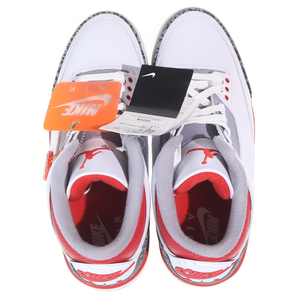 NIKE(ナイキ) AIR JORDAN 3 RETRO FIRE RED エアジョーダン 3 レトロ ファイヤーレッド ハイカットスニーカー ホワイト/レッド US10.5/28.5cm DN3707-160