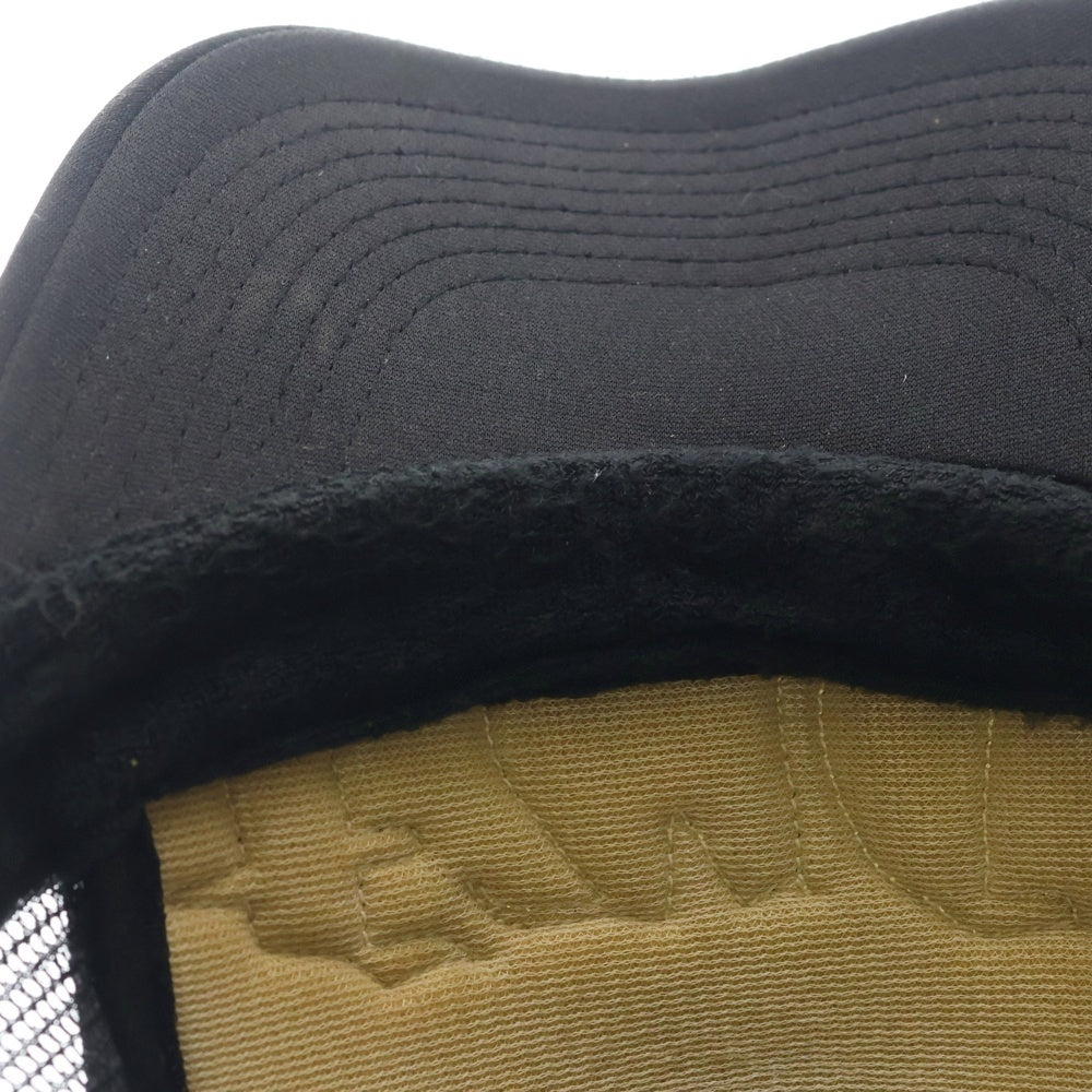 CHROME HEARTS(クロムハーツ) FUCK TRUCKER CAP レザーパッチ クロスボール 5パネル メッシュ トラッカーキャップ ブラック