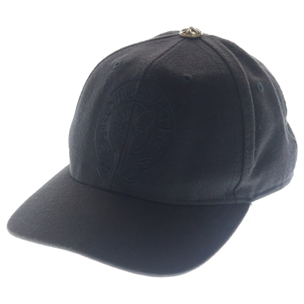 CHROME HEARTS(クロムハーツ) BASEBALL TRUCKER CAP ホースシューロゴエンブロイダリー クロスボール 6パネル トラッカー ベースボールキャップ ブラック