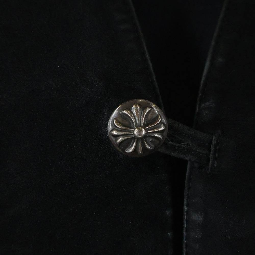 CHROME HEARTS(クロムハーツ) 2B SUEDE VEST スエードレザー クロスボールボタン ジレ ベスト ジャケット ブラック