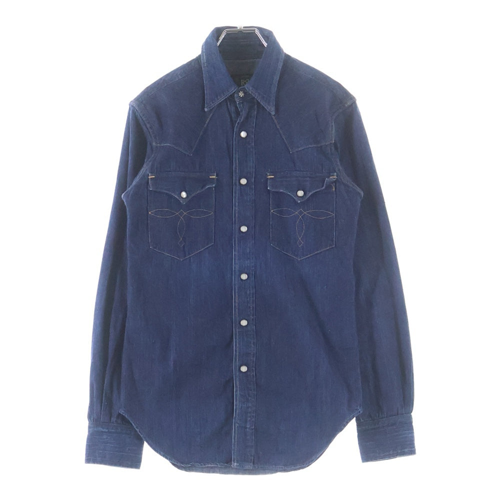 RRL(ダブルアールエル) デニム長袖ウェスタンシャツ インディゴ HS-RD-YM-0130