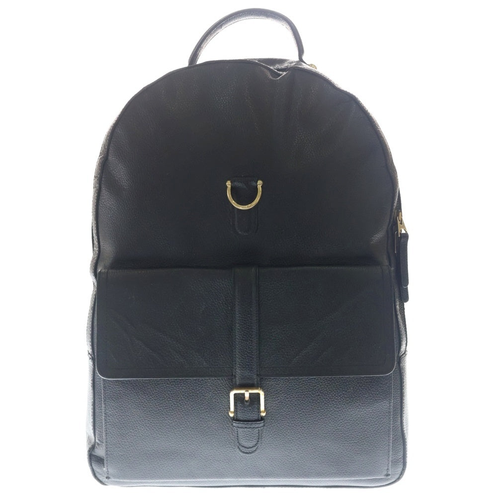 THOM BROWNE(トムブラウン) Black Leather Buckle Backpack バックル レザーバックパック リュック ブラック