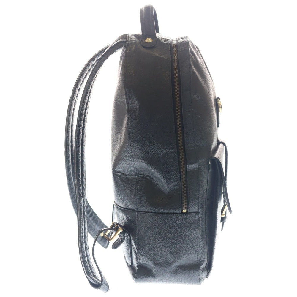 THOM BROWNE(トムブラウン) Black Leather Buckle Backpack バックル レザーバックパック リュック ブラック