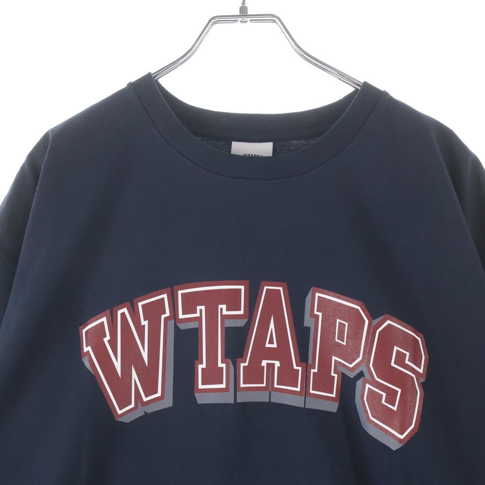 WTAPS(ダブルタップス) 25SS HG SS COTTON ロゴプリント クルーネック 半袖Tシャツ カットソー ネイビー 251ATDT-STM07S