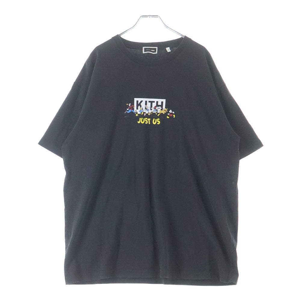 KITH(キス) ×DISNEY MICKEY&FRIENDS Family vintage tee ディズニー ミッキーアンドフレンズファミリー プリントTシャツ 半袖クルーネックカットソー ブラック KHM031729