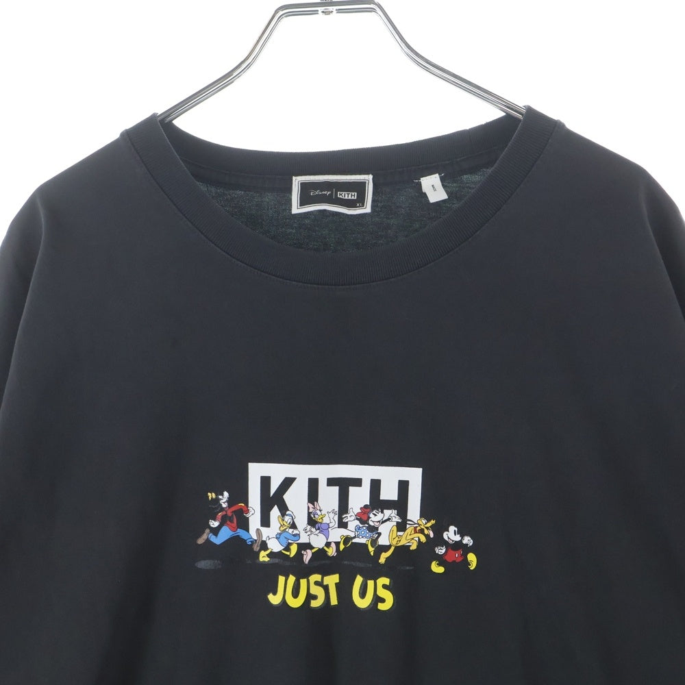 KITH(キス) ×DISNEY MICKEY&FRIENDS Family vintage tee ディズニー ミッキーアンドフレンズファミリー プリントTシャツ 半袖クルーネックカットソー ブラック KHM031729