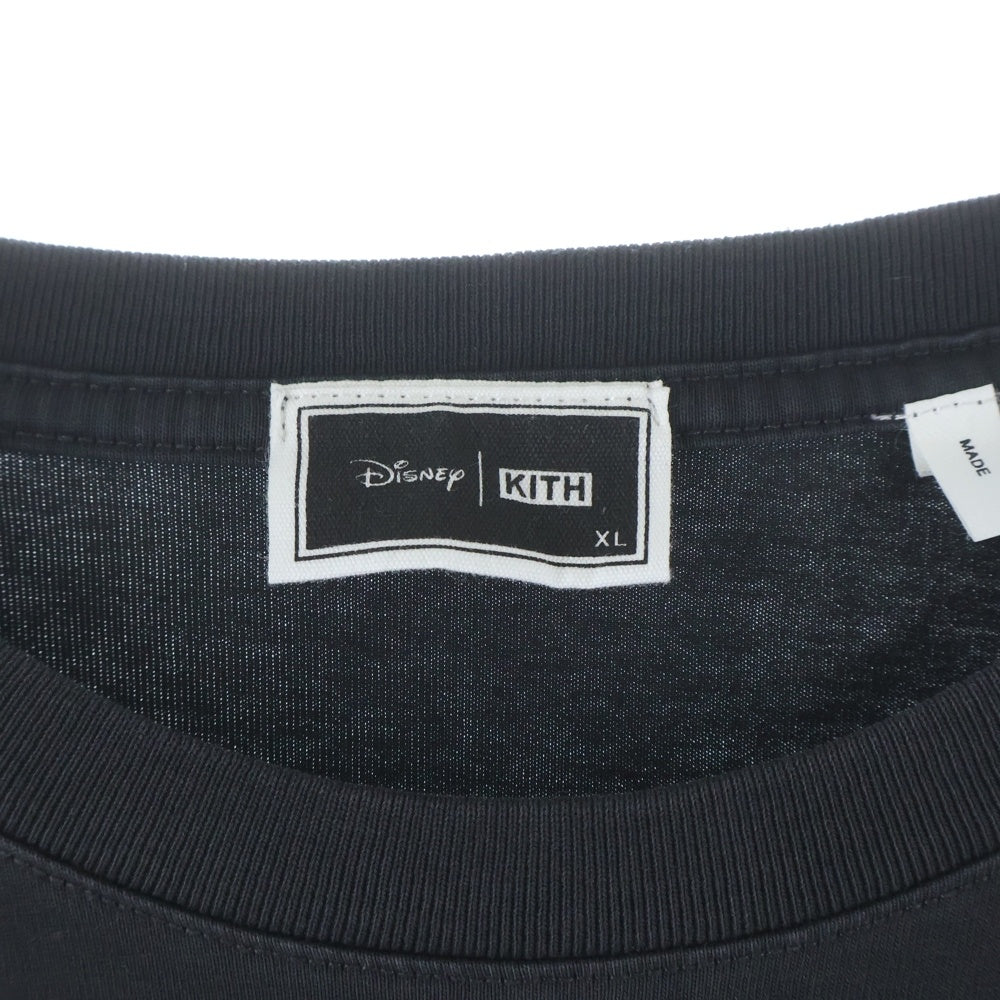 KITH(キス) ×DISNEY MICKEY&FRIENDS Family vintage tee ディズニー ミッキーアンドフレンズファミリー プリントTシャツ 半袖クルーネックカットソー ブラック KHM031729