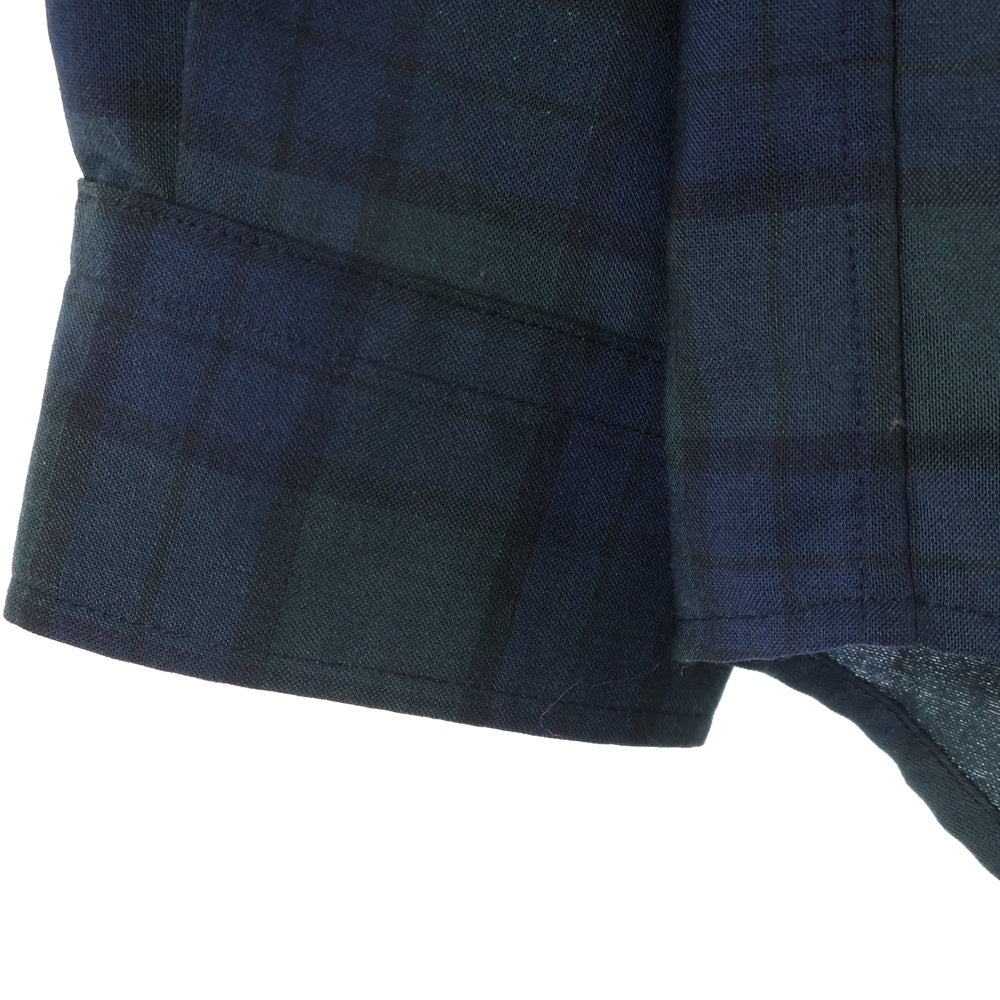 SOPHNET.(ソフネット) 26SS TROPICAL CHECK RELAX-FIT SHIRT トロピカル リラックスフィット 長袖チェックシャツ グリーン SPNT-260028