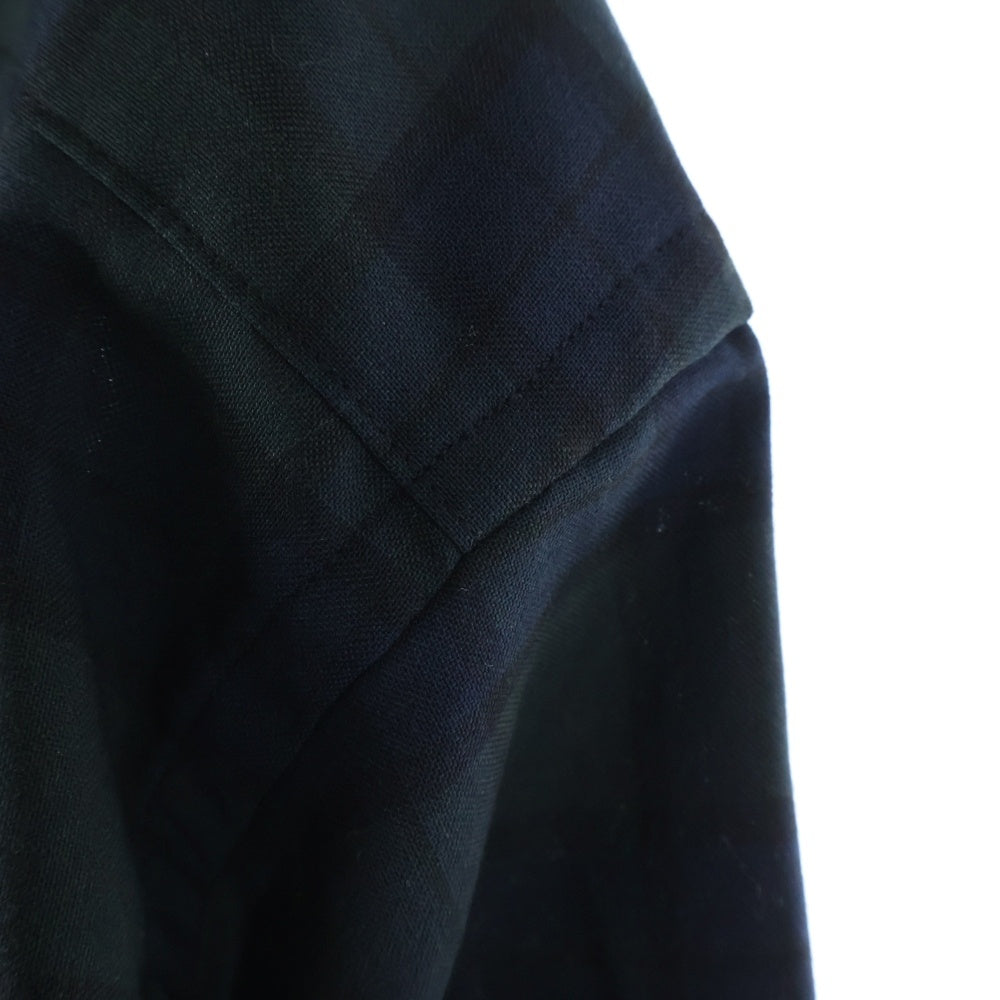SOPHNET.(ソフネット) 26SS TROPICAL CHECK RELAX-FIT SHIRT トロピカル リラックスフィット 長袖チェックシャツ グリーン SPNT-260028