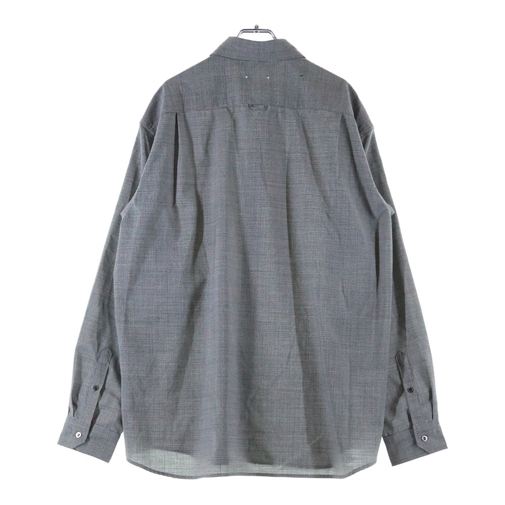 SOPHNET.(ソフネット) 26SS TROPICAL CHECK RELAX-FIT SHIRT トロピカル リラックスフィット 長袖チェックシャツ ブラック/ホワイト SPNT-260028