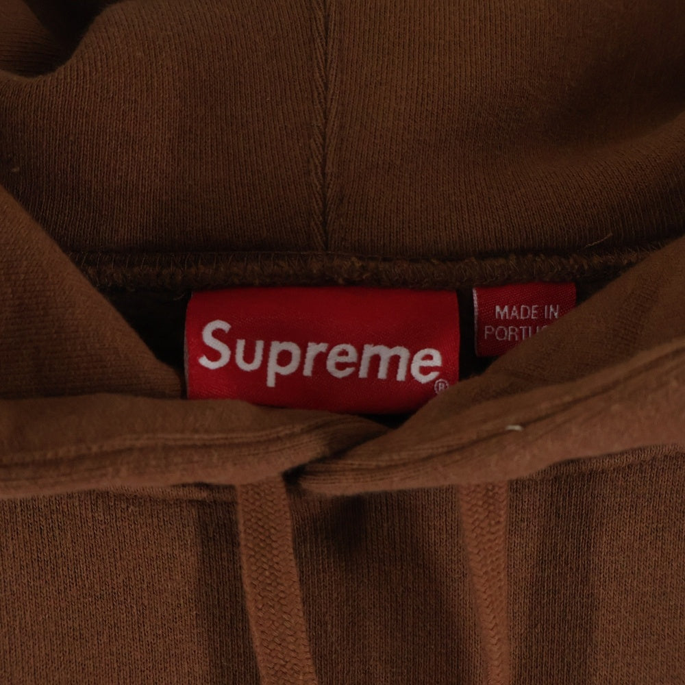 SUPREME(シュプリーム) 22SS Embroidered Chenille Hooded Sweatshirt フロントロゴ刺繍 スウェットプルオーバーパーカー フーディー ブラウン