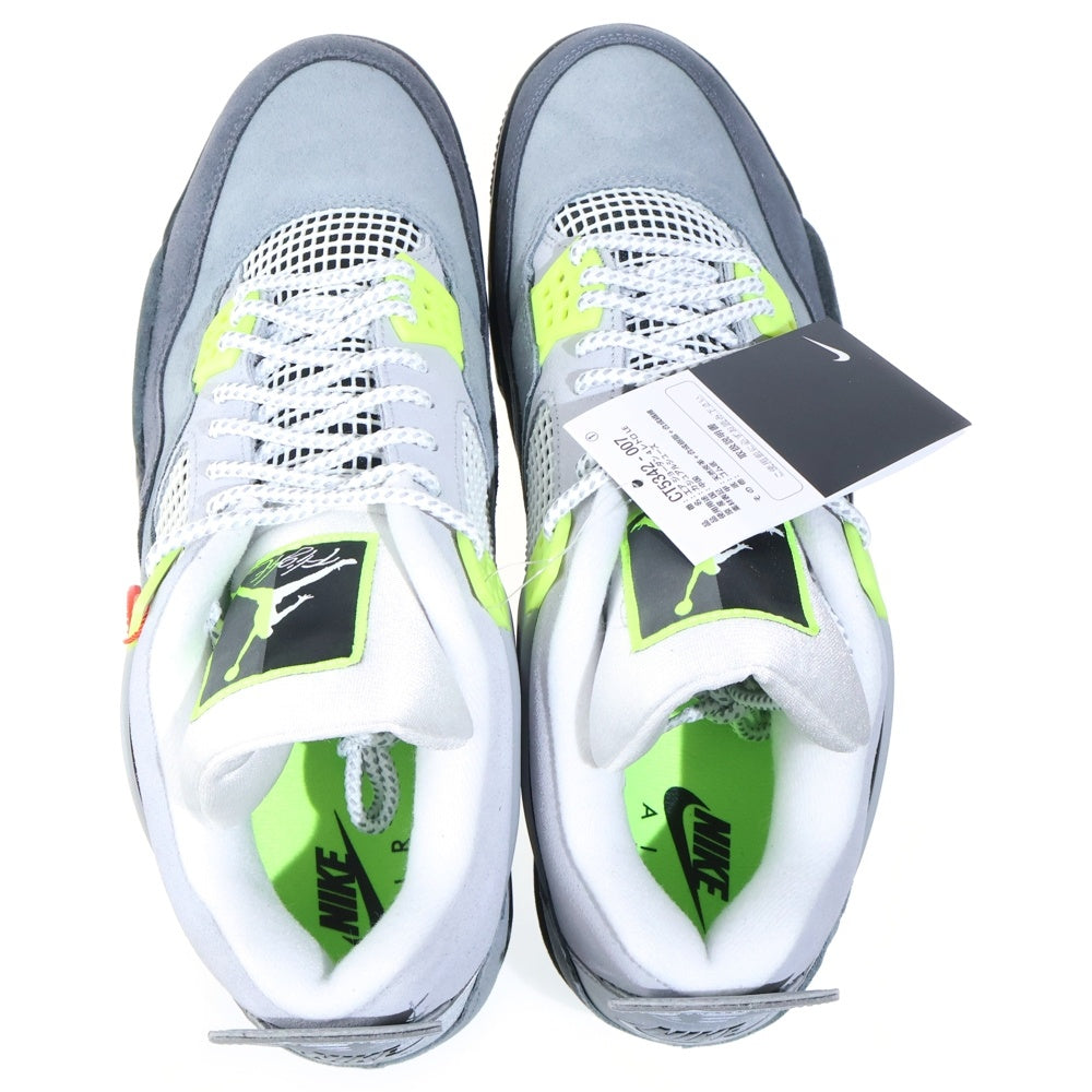 NIKE(ナイキ) AIR JORDAN 4 RETRO LE NEON エアジョーダン4 レトロ ネオン ハイカットスニーカー グレー/イエロー US13/31cm CT5342-007