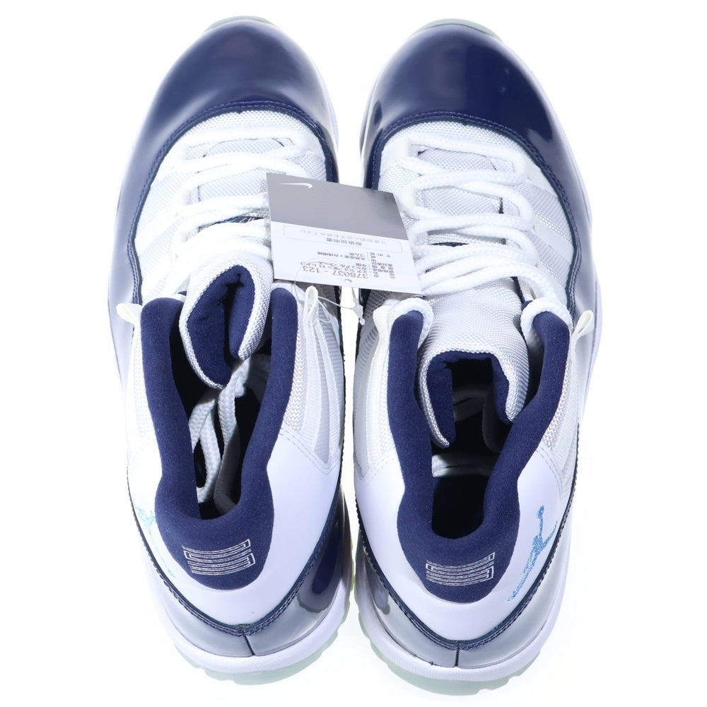 NIKE(ナイキ) AIR JORDAN 11 RETRO UNC WIN LIKE 82 エアジョーダン11 レトロ UNCウィンライク82 ハイカットスニーカー ホワイト/ネイビー US12/30cm 378037-123