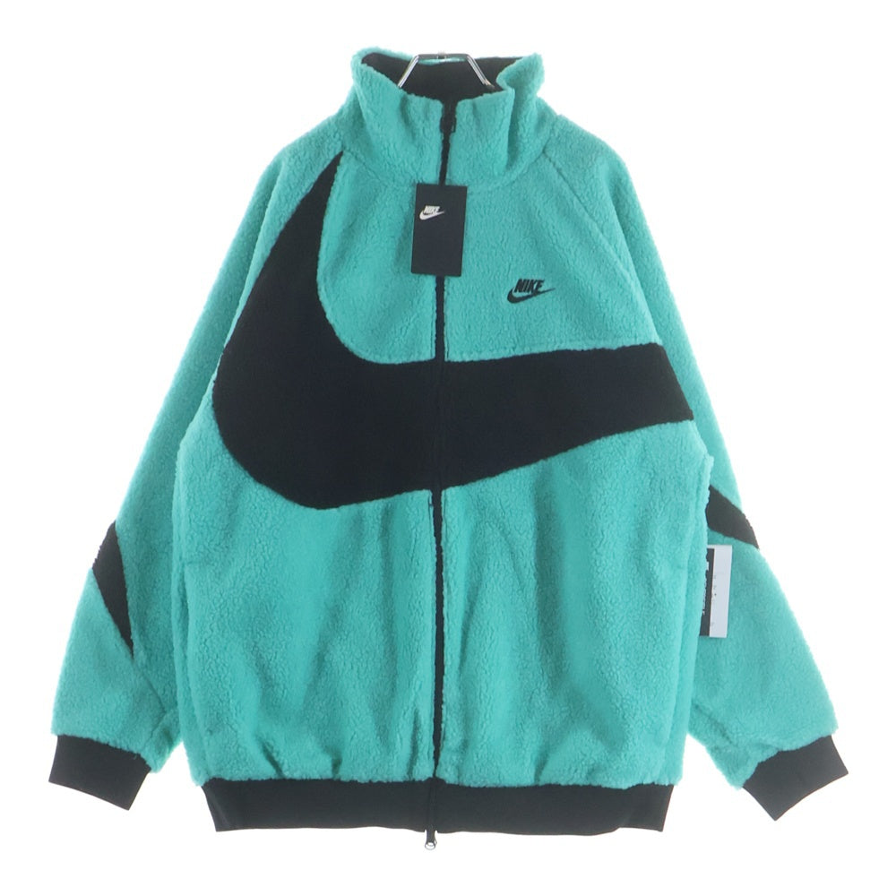 NIKE(ナイキ) AS M NSW VW SWSH FULL ZIP JKT ビッグスウッシュボアフリースリバーシブルジャケット グリーン/ブラック BQ6546-301