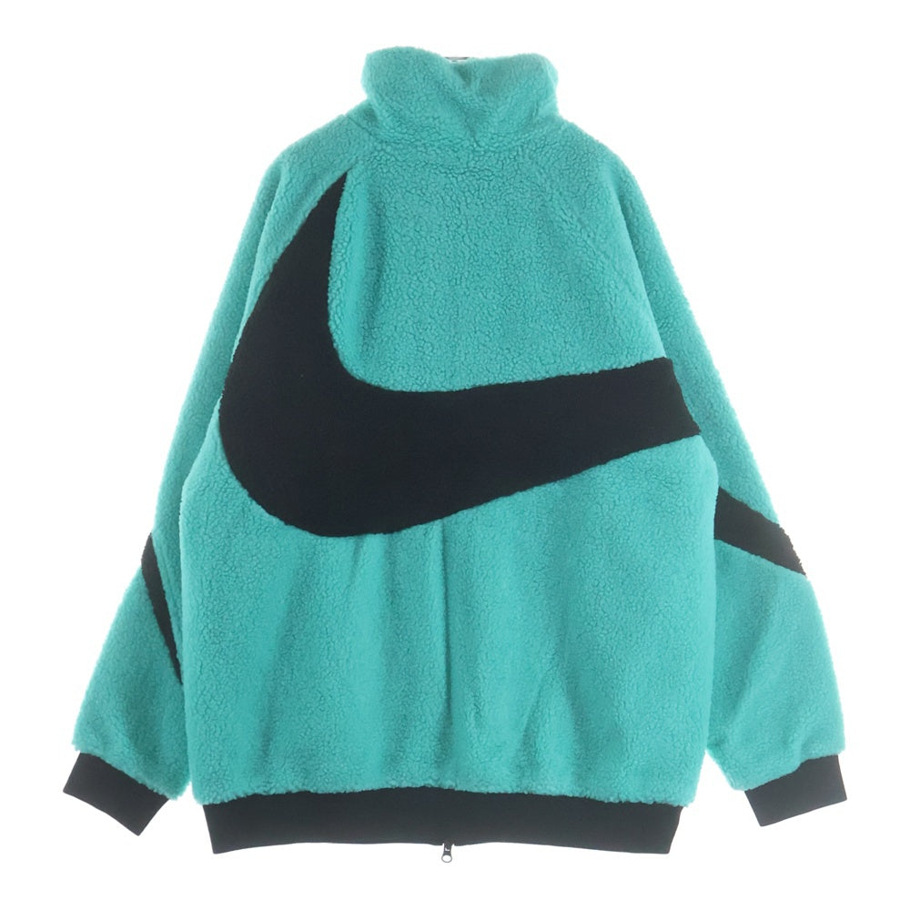 NIKE(ナイキ) AS M NSW VW SWSH FULL ZIP JKT ビッグスウッシュボアフリースリバーシブルジャケット グリーン/ブラック BQ6546-301