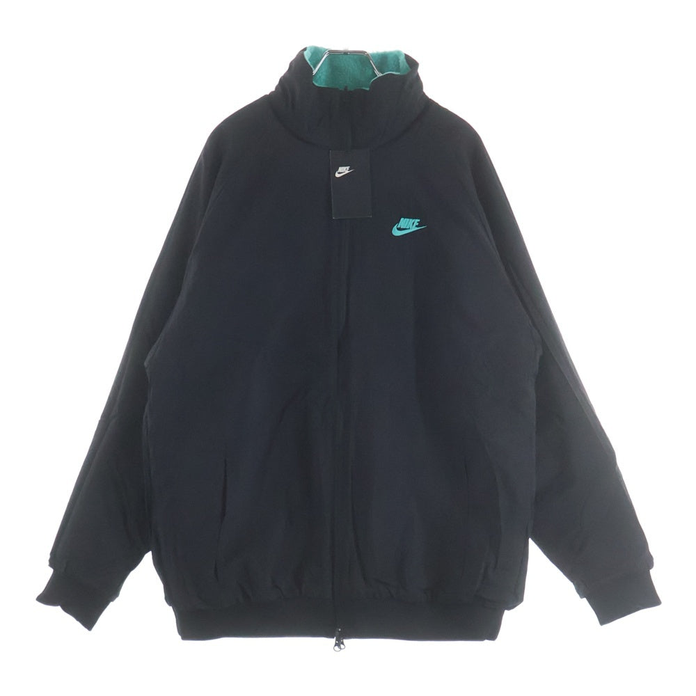 NIKE(ナイキ) AS M NSW VW SWSH FULL ZIP JKT ビッグスウッシュボアフリースリバーシブルジャケット グリーン/ブラック BQ6546-301