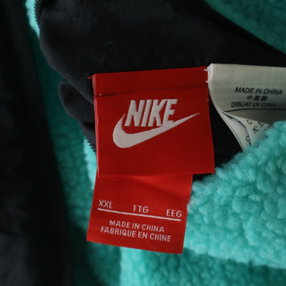 NIKE(ナイキ) AS M NSW VW SWSH FULL ZIP JKT ビッグスウッシュボアフリースリバーシブルジャケット グリーン/ブラック BQ6546-301