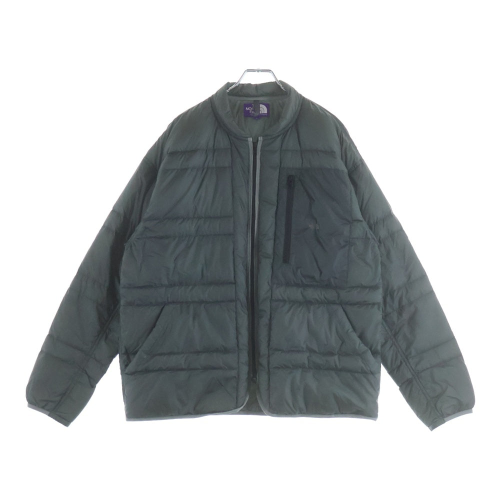 THE NORTH FACE PURPLE LABEL(ノースフェイスパープルレーベル) Field Down Jacket フィールドダウンジャケット 胸ロゴ刺繍 ノーカラー ジップアップジャケット グレー ND2057N