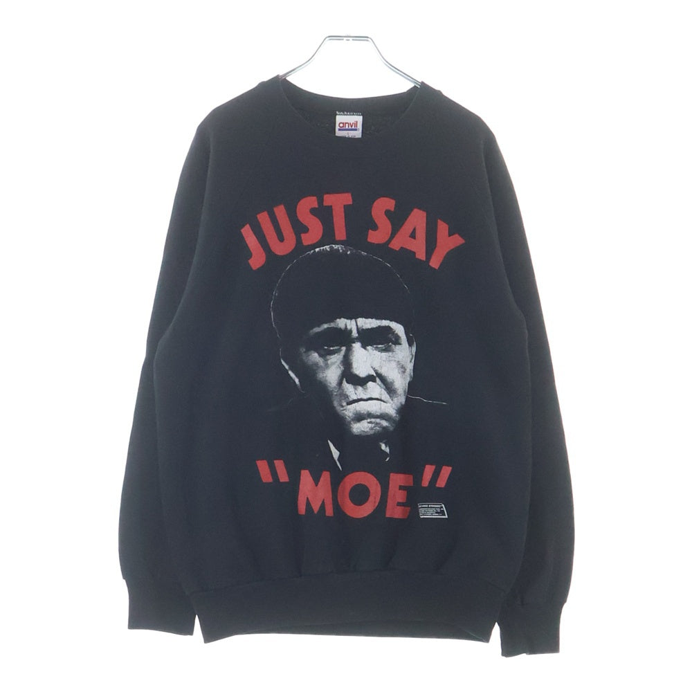 VINTAGE(ヴィンテージ) 80S VINTAGE THE THREE STOOGES JUST SAY MOE SWEATSHIRT ヴィンテージ 3バカ大将 フロントプリント ラグランスリーブ スウェットトレーナー ブラック