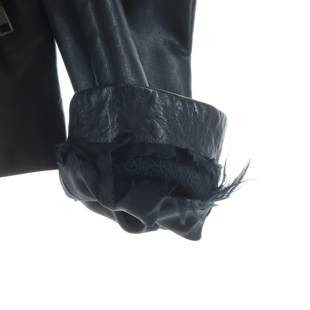 Maison Martin Margiela(メゾンマルタンマルジェラ) 09AW ここのえ期 5-ZIP LEATHER JACKET 八の字 レザー ライダースジャケット ブラック