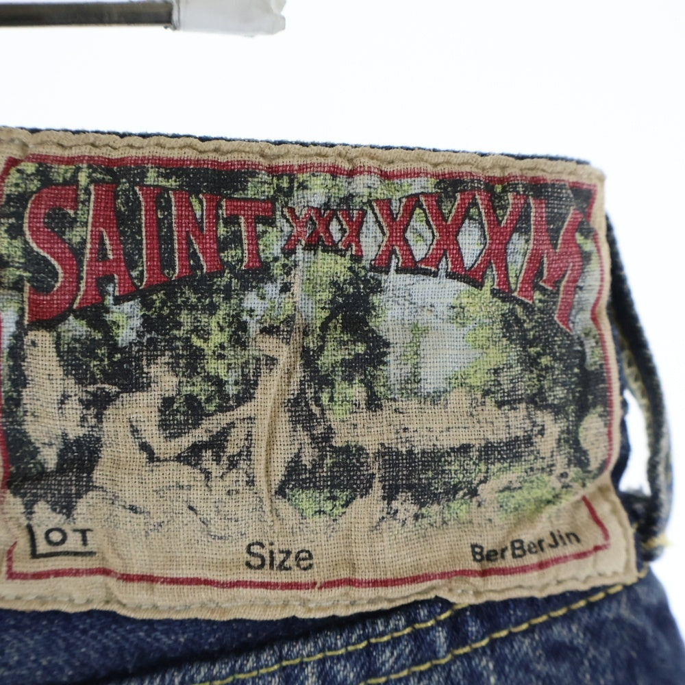 SAINT MICHAEL(セントマイケル) 25AW ×BerBerJin BB_DENIM PNT ベルベルジン ボタンフライ ストレートデニムパンツ インディゴ SM-HR1-0000-C60