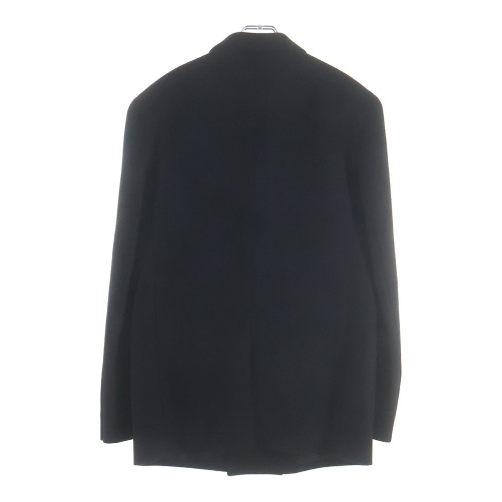 SAINT LAURENT PARIS(サンローランパリ) シルク メタルボタン ダブルブレスト ミドルコート ブラック 707006 Y2F64