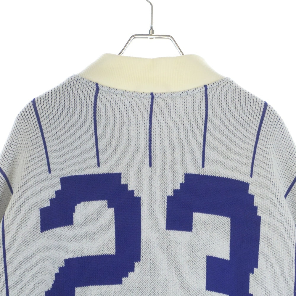 SUPREME(シュプリーム) 23SS Pinstripe Varsity Zip Up Sweater ピンストライプ バーシティ ジップアップスウェット ホワイト