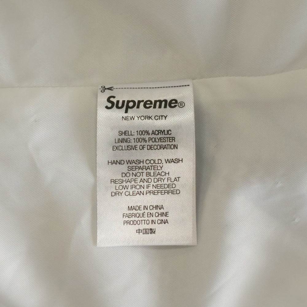SUPREME(シュプリーム) 23SS Pinstripe Varsity Zip Up Sweater ピンストライプ バーシティ ジップアップスウェット ホワイト