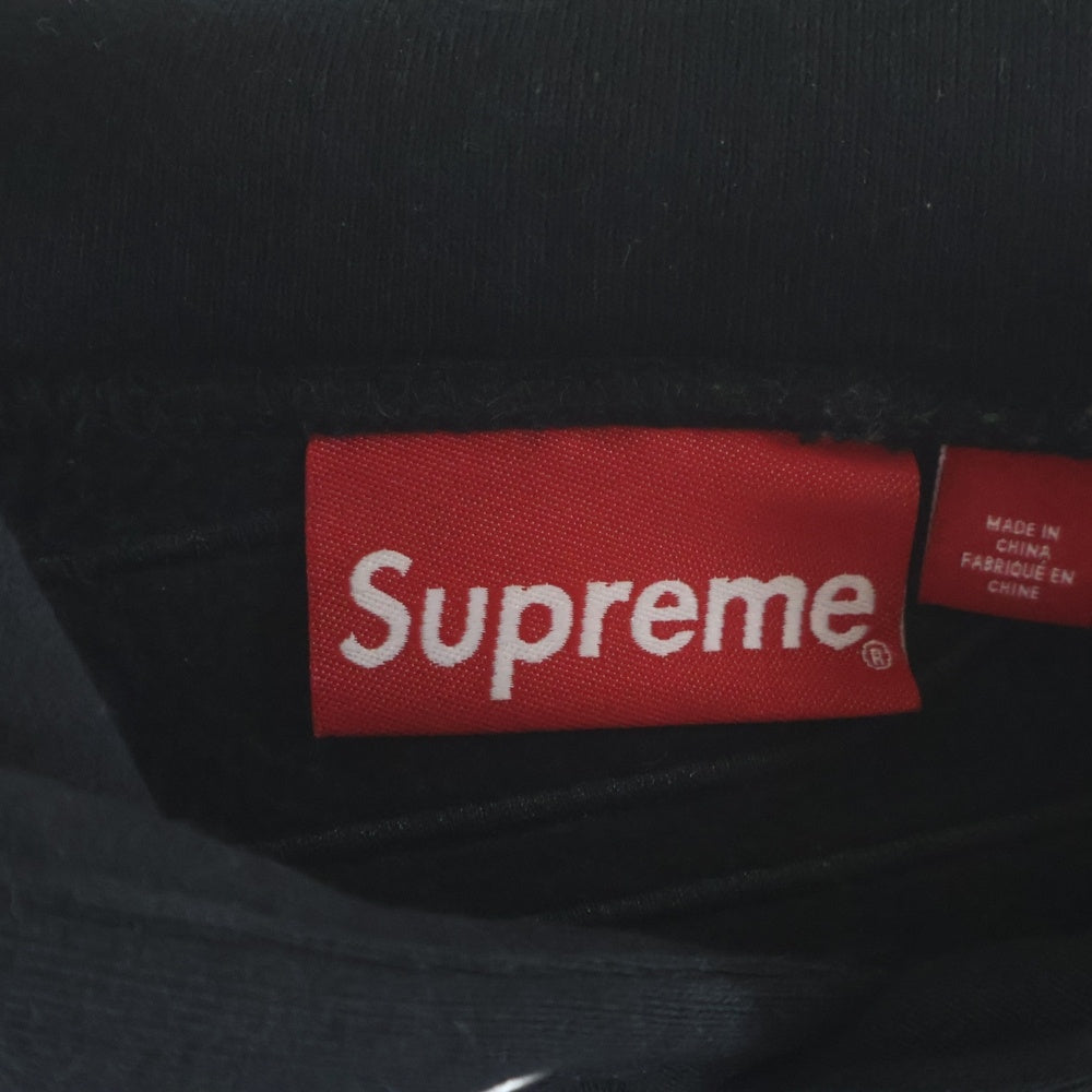 SUPREME(シュプリーム) 23AW Satin Applique Hooded Sweatshirt サテン アップリケ フーデッドスウェットシャツ パーカー ブラック