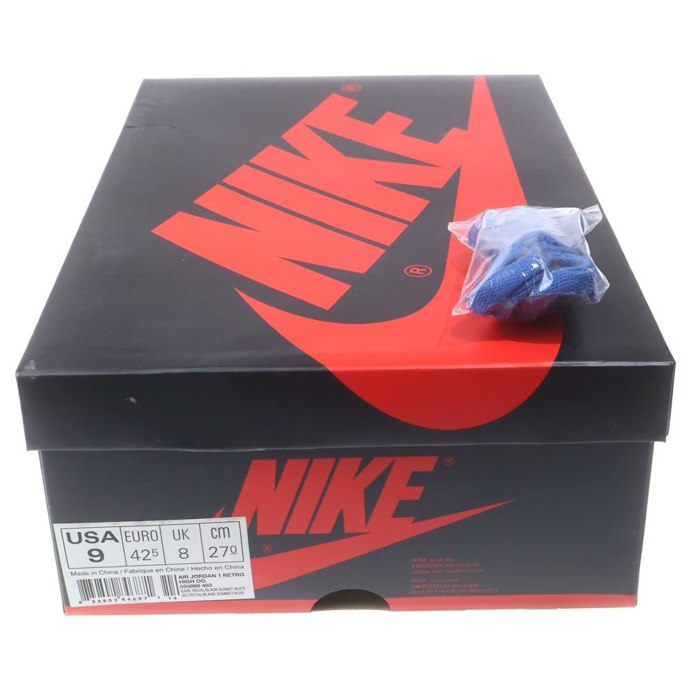 NIKE(ナイキ) AIR JODAN 1 RETRO HIGH OG エアジョーダン レトロ ハイカットスニーカー ブルー/ホワイト US9/27cm 555088-403