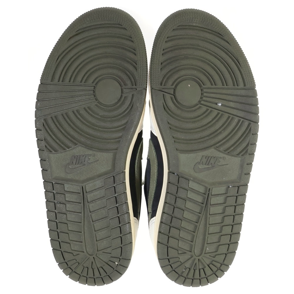 NIKE(ナイキ) ×TRAVIS SCOTT WMNS AIR JORDAN 1 LOW MEDIUM OLIVE トラヴィススコット ウィメンズ エアジョーダン1 ローカットスニーカー レディース US7/24cm DZ4137-106