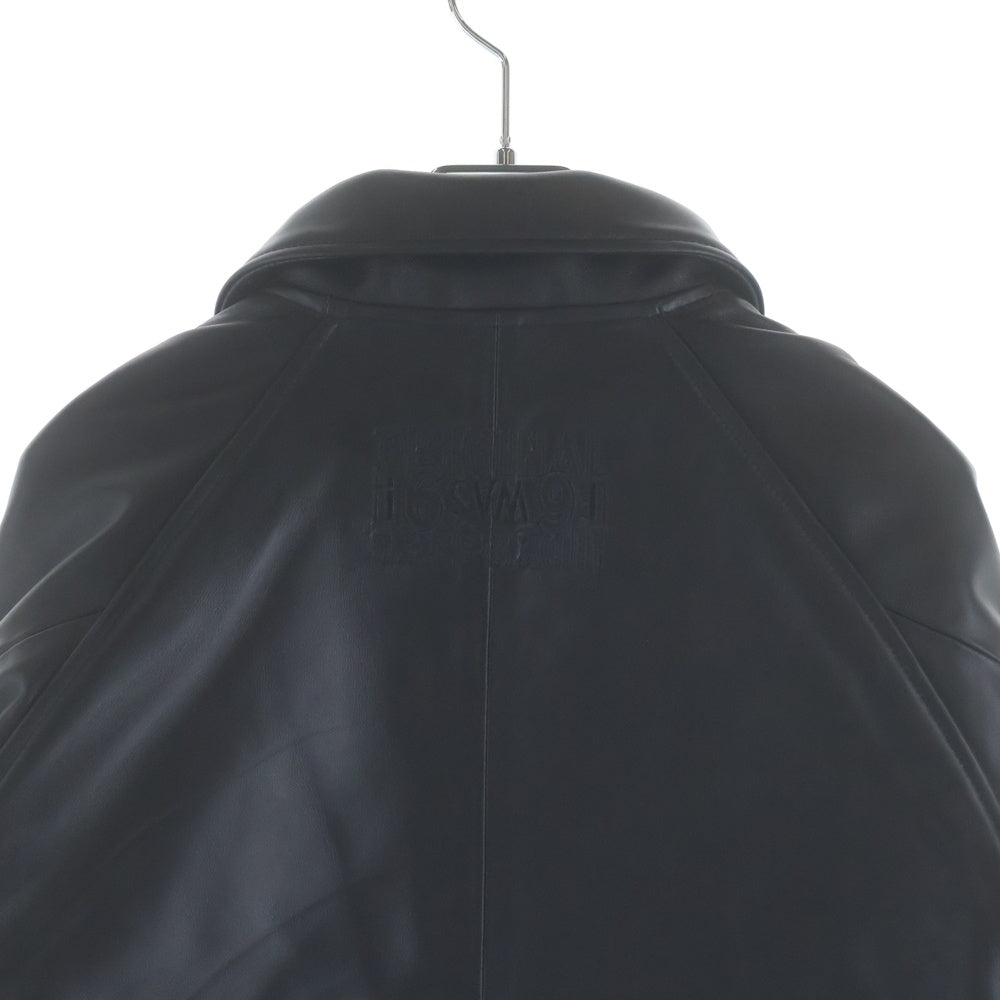 Hideandseek(ハイドアンドシーク) ×Toru Nishiura LEATHER VARSITY JACKET 西浦徹 ロゴパッチ シープレザー バーシティジャケット ブルゾン ブラック H30th-010126