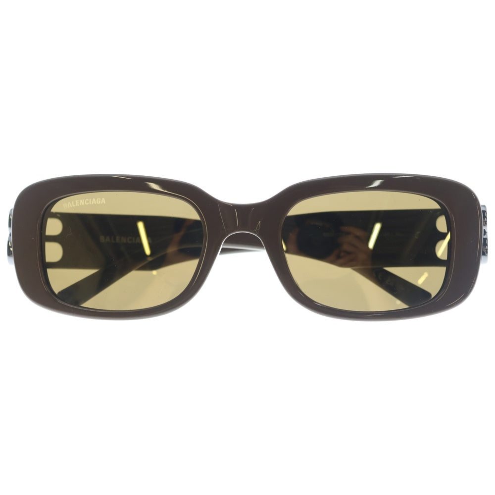 BALENCIAGA(バレンシアガ) BB0310SK 004 テンプルBBロゴ スクエアシェイプ カラーレンズ サングラス アイウェア メガネ ブラウン レディース