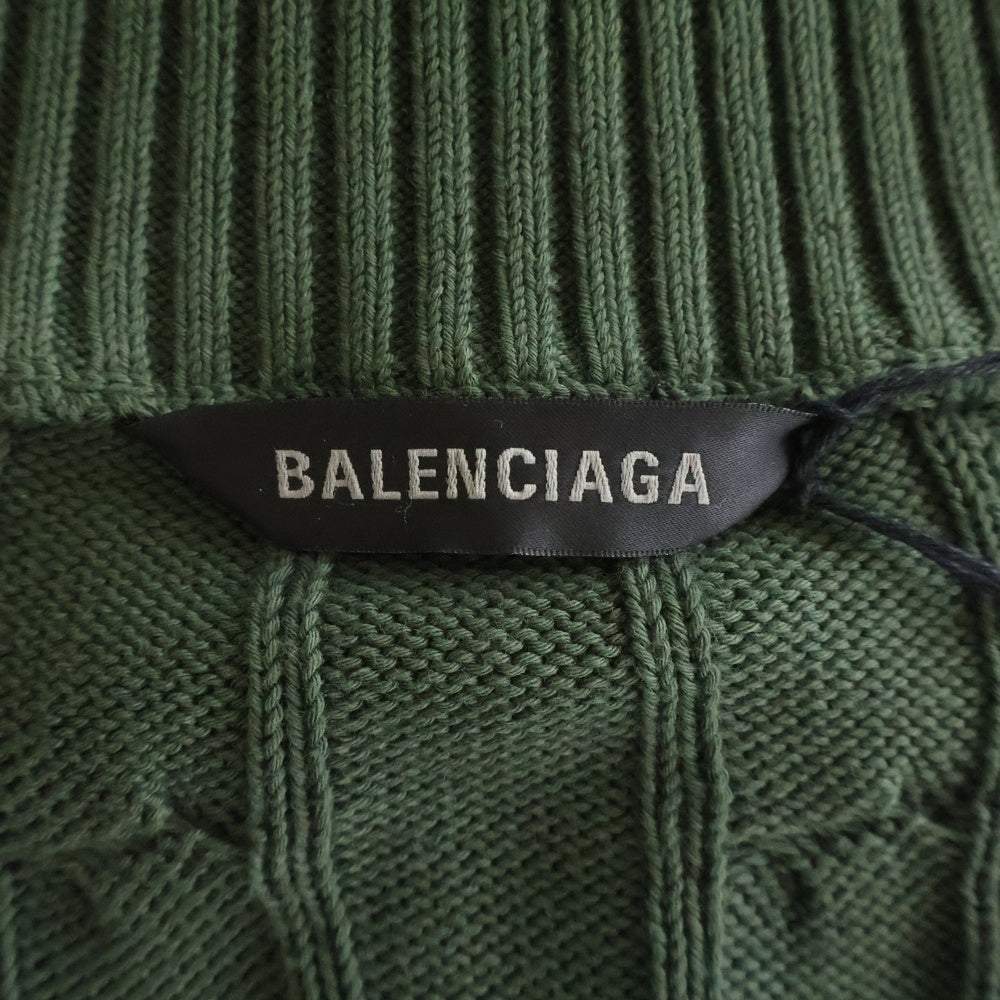 BALENCIAGA(バレンシアガ) HYBRID JACKET ドッキングデザイン バックロゴプリント コットンニット ダブルジップアップ ハイブリッドジャケット 856719 T3437