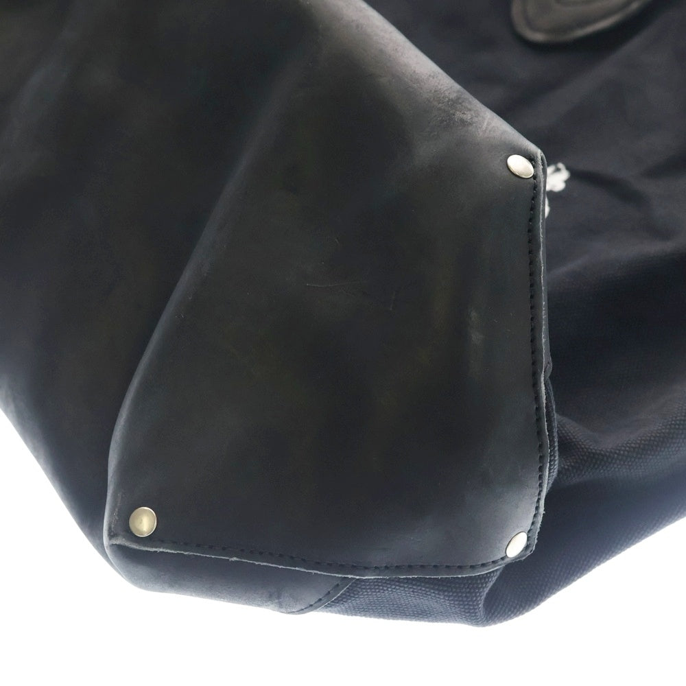 NEIGHBORHOOD(ネイバーフッド) 25AW NH X OOTD . TOTE BAG 両面プリント レザー切替 コットンキャンバス トートバッグ ブラック 252TQODN-CG01