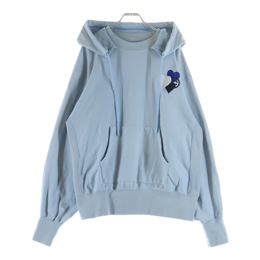 COIN PARKING DELIVERY(コインパーキングデリバリー) DOUBLE FACE HOODIE ロゴエンブロイダリー ダブルフェイスフーディ プルオーバースウェットパーカー ブルー