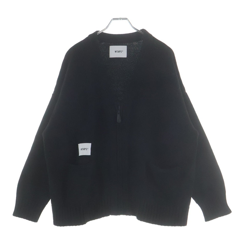 WTAPS(ダブルタップス) 22AW PALMER SWEATER ACRYLIC パーマーセーター アクリルニット ジップアップ カーディガン ブラック 222MADT-KNM04