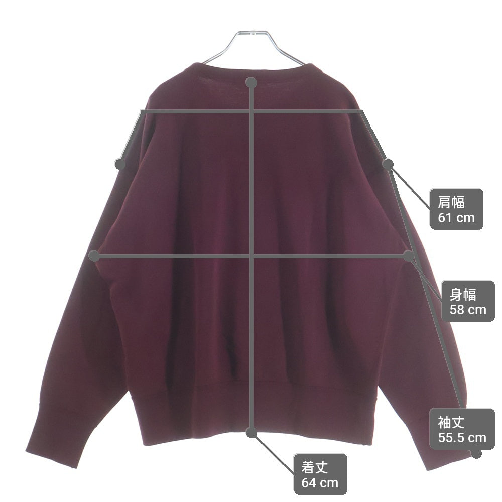 POLO RALPH LAUREN(ポロラルフローレン) ウォッシュ加工 カレッジロゴプリント コットン クルーネック スウェットトレーナー バーガンディ