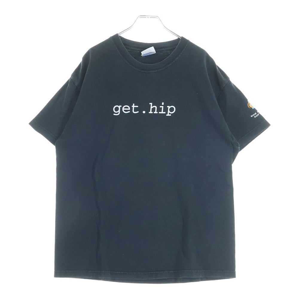 VINTAGE(ヴィンテージ) 90S HOUDINI get.hip TEE ヴィンテージ フーディニ メッセージプリント 企業Tシャツ 半袖クルーネックカットソー ブラック