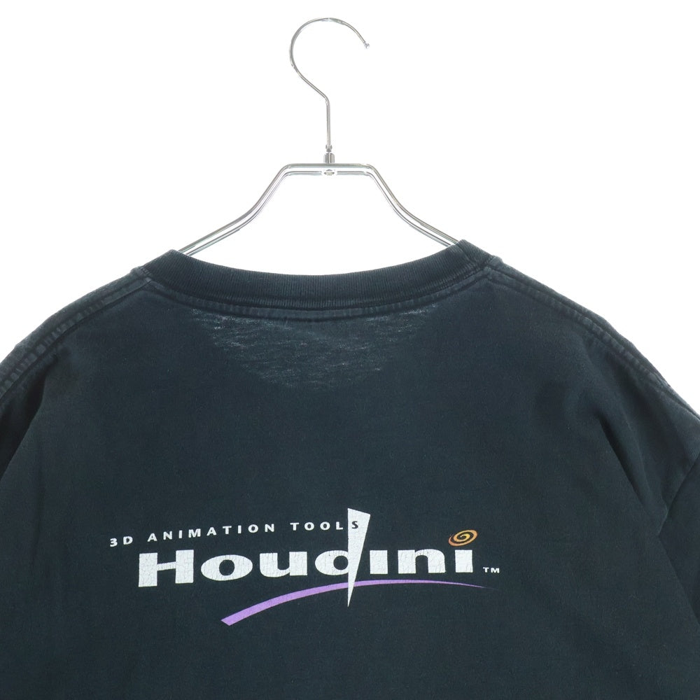 VINTAGE(ヴィンテージ) 90S HOUDINI get.hip TEE ヴィンテージ フーディニ メッセージプリント 企業Tシャツ 半袖クルーネックカットソー ブラック