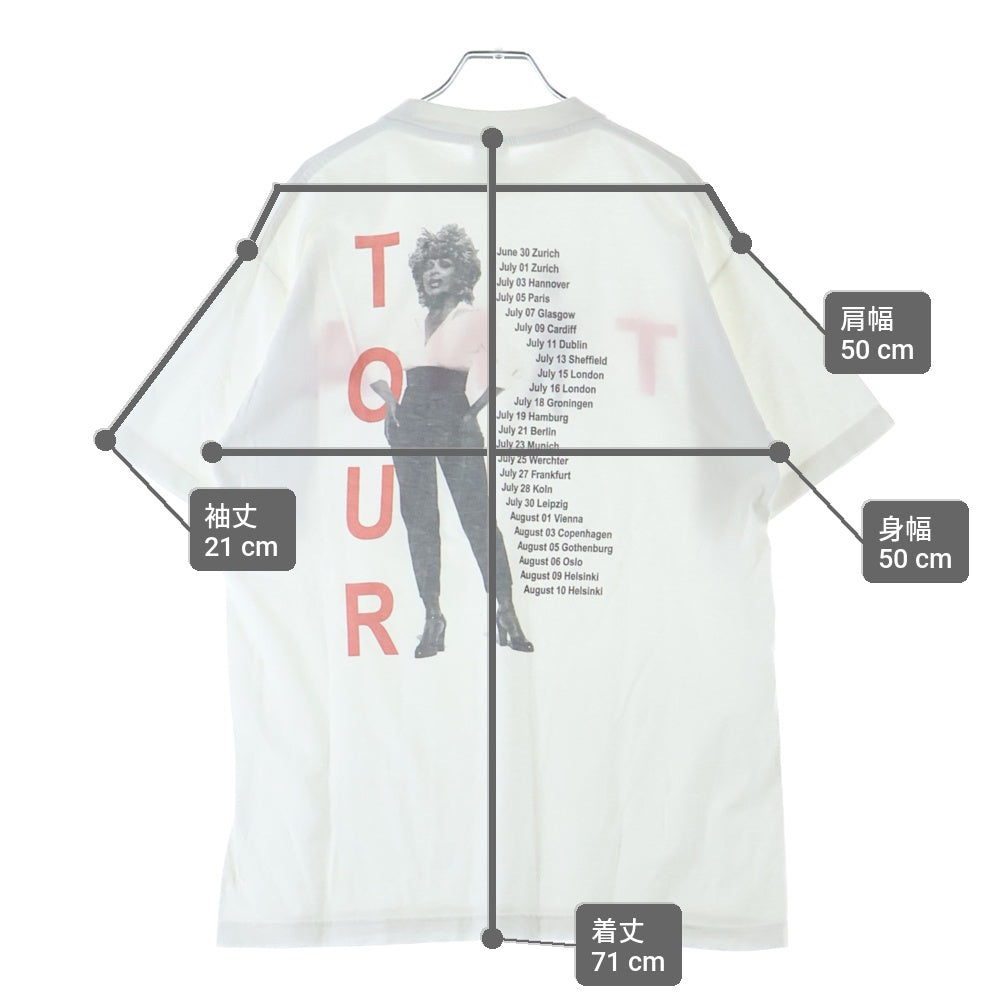 VINTAGE(ヴィンテージ) 90-00S VINTAGE TINA TURNER TWENTY FOUR SEVEN TOUR 1999-2000 TEE ヴィンテージ ティナターナー ツアーTシャツ BCタグ 半袖クルーネックカットソー ホワイト